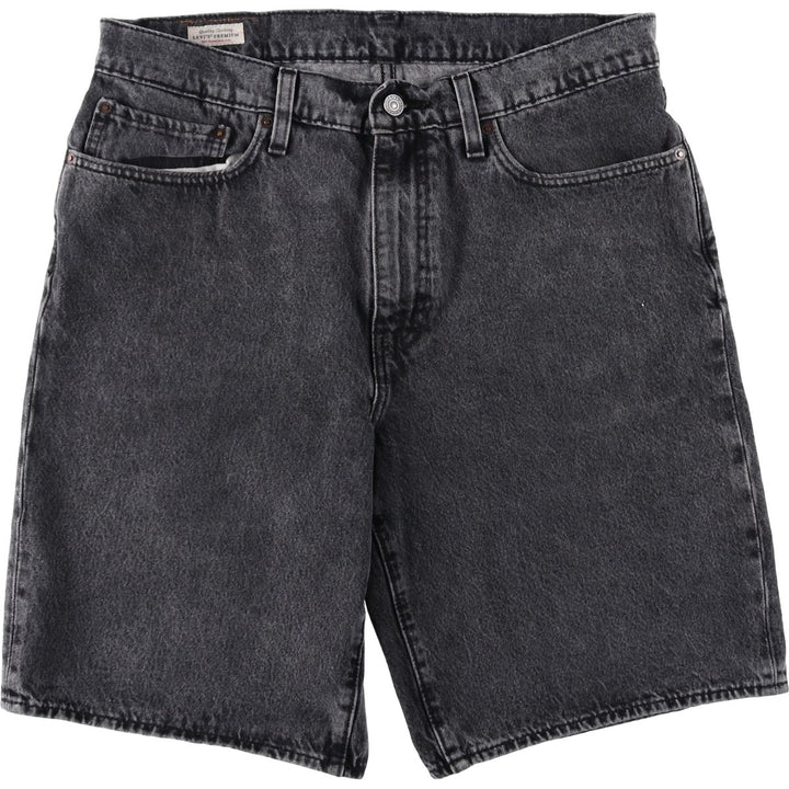 Levi's black denim shorts, men's size W37 (approx.) cotton black type Vintage Second Hand