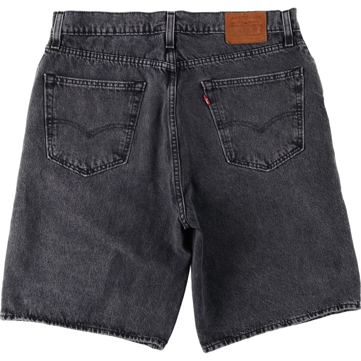 Levi's black denim shorts, men's size W37 (approx.) cotton black type Vintage Second Hand