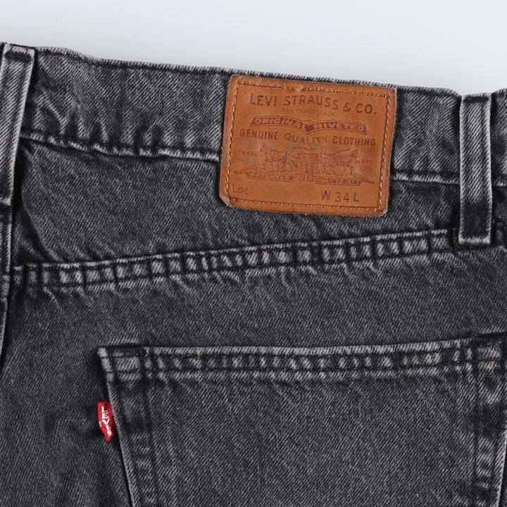 Levi's black denim shorts, men's size W37 (approx.) cotton black type Vintage Second Hand