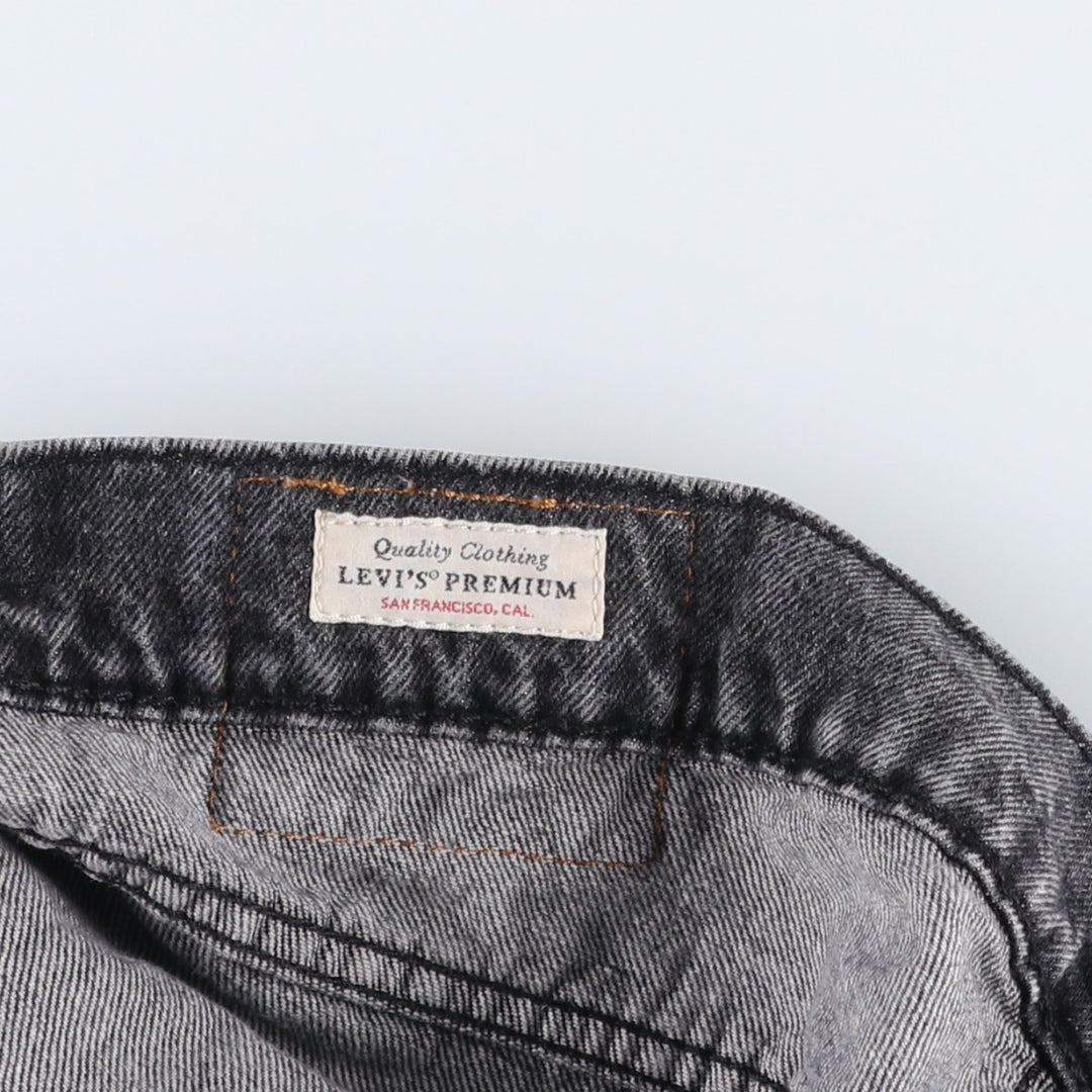 Levi's black denim shorts, men's size W37 (approx.) cotton black type Vintage Second Hand