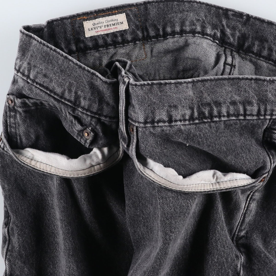 Levi's black denim shorts, men's size W37 (approx.) cotton black type Vintage Second Hand