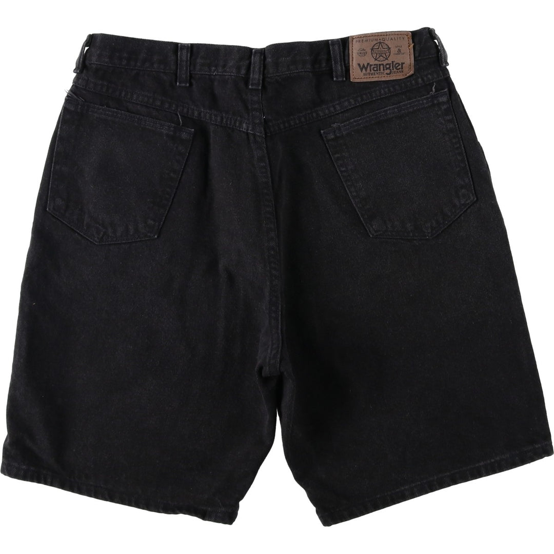 80s-90'S Wrangler Black Denim Shorts, Men's Size W34 (approx.), Vintage cotton black type Vintage Second Hand