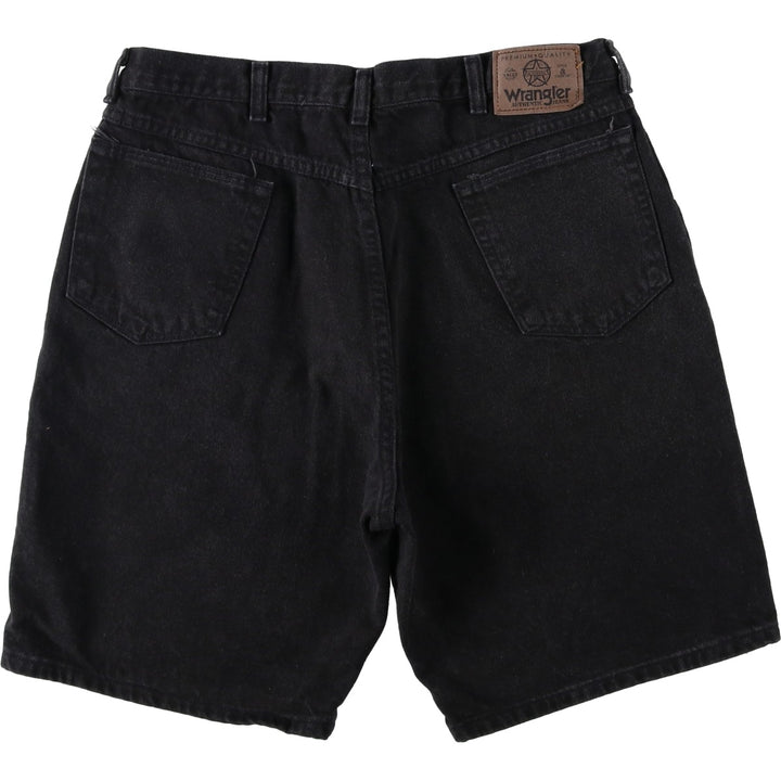 80s-90'S Wrangler Black Denim Shorts, Men's Size W34 (approx.), Vintage cotton black type Vintage Second Hand