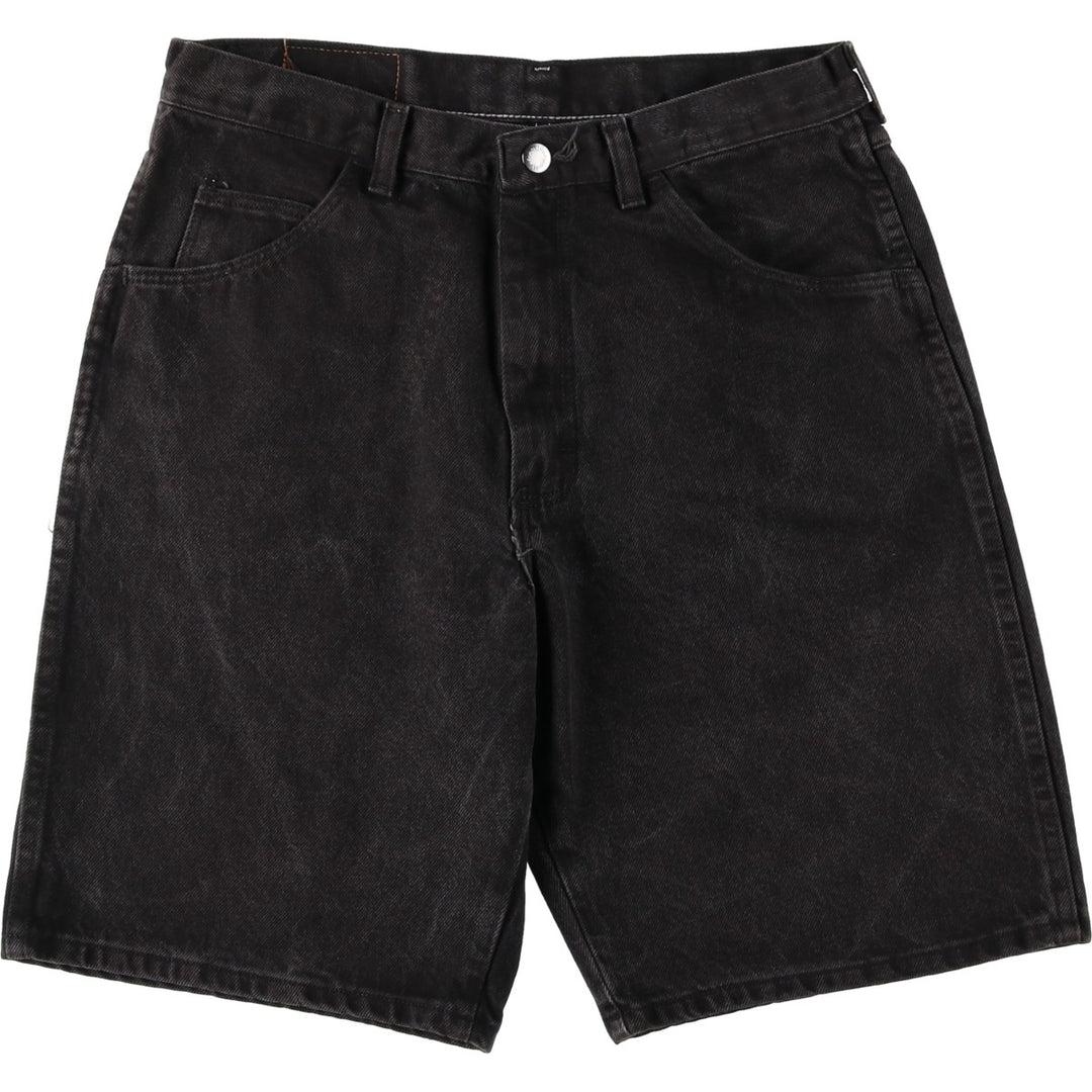 Wrangler Black Denim Shorts, Shorts, Men's, W32 equivalent cotton black type Vintage Second Hand