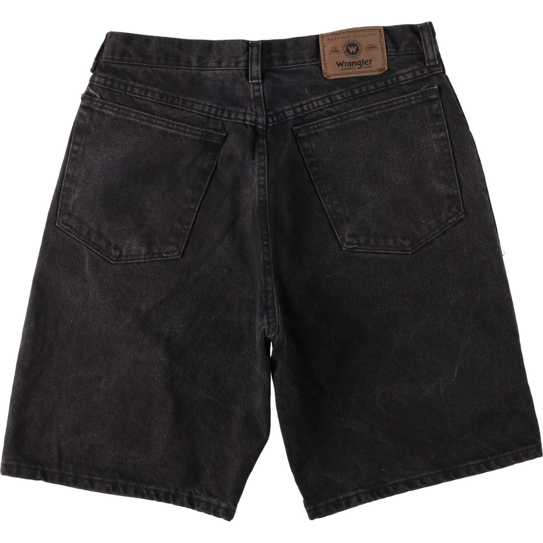 Wrangler Black Denim Shorts, Shorts, Men's, W32 equivalent cotton black type Vintage Second Hand