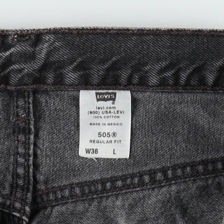 2000'S Levi's 505 Regular Fit Black Denim Shorts, Men's Size W36 (approx.), Zipper Fly cotton black type Vintage Second Hand
