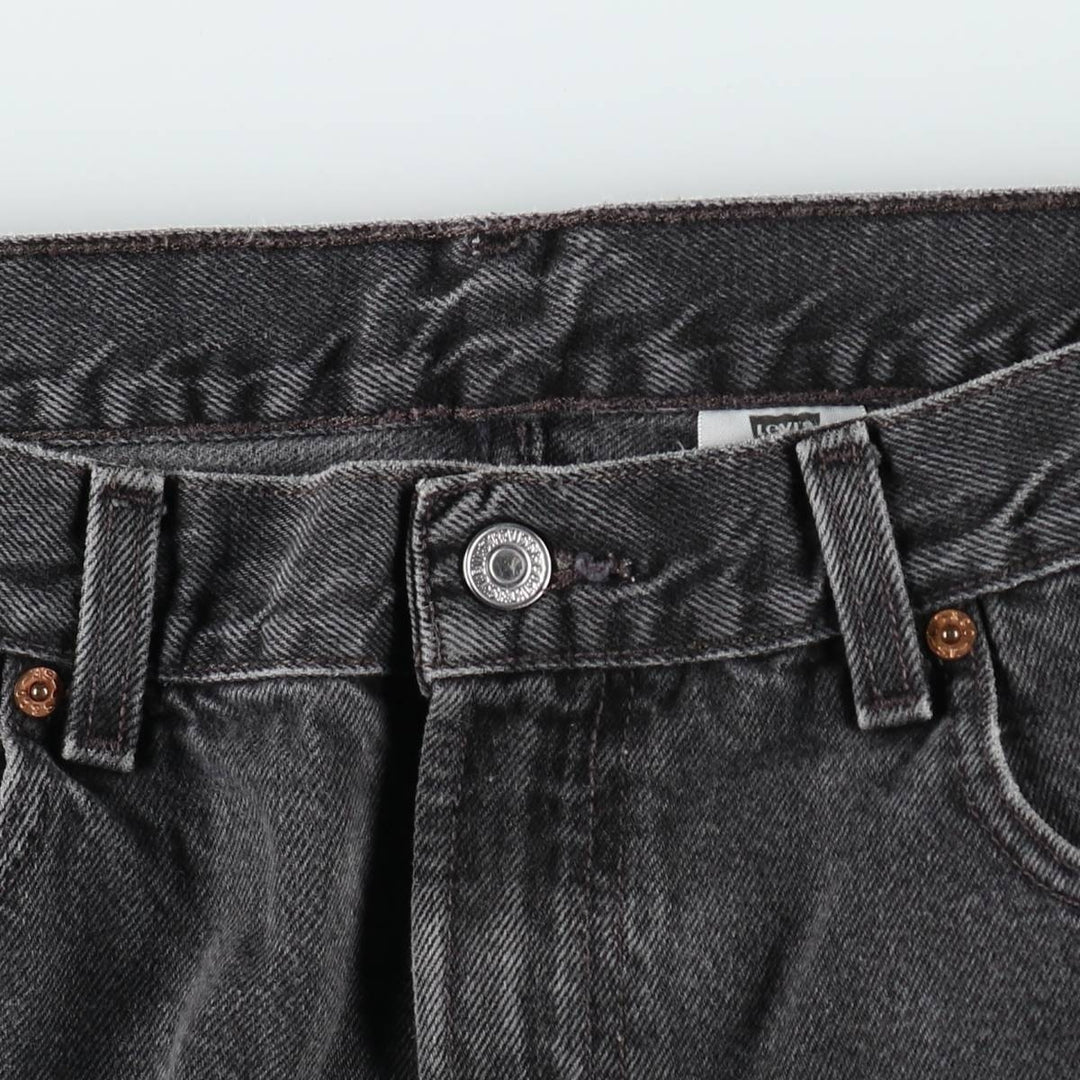 2000'S Levi's 505 Regular Fit Black Denim Shorts, Men's Size W36 (approx.), Zipper Fly cotton black type Vintage Second Hand