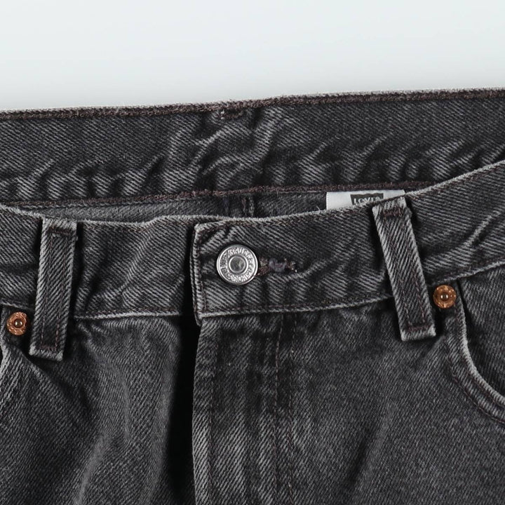 2000'S Levi's 505 Regular Fit Black Denim Shorts, Men's Size W36 (approx.), Zipper Fly cotton black type Vintage Second Hand