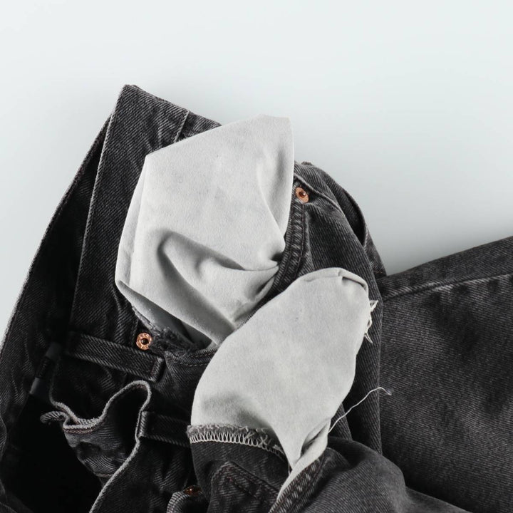 2000'S Levi's 505 Regular Fit Black Denim Shorts, Men's Size W36 (approx.), Zipper Fly cotton black type Vintage Second Hand