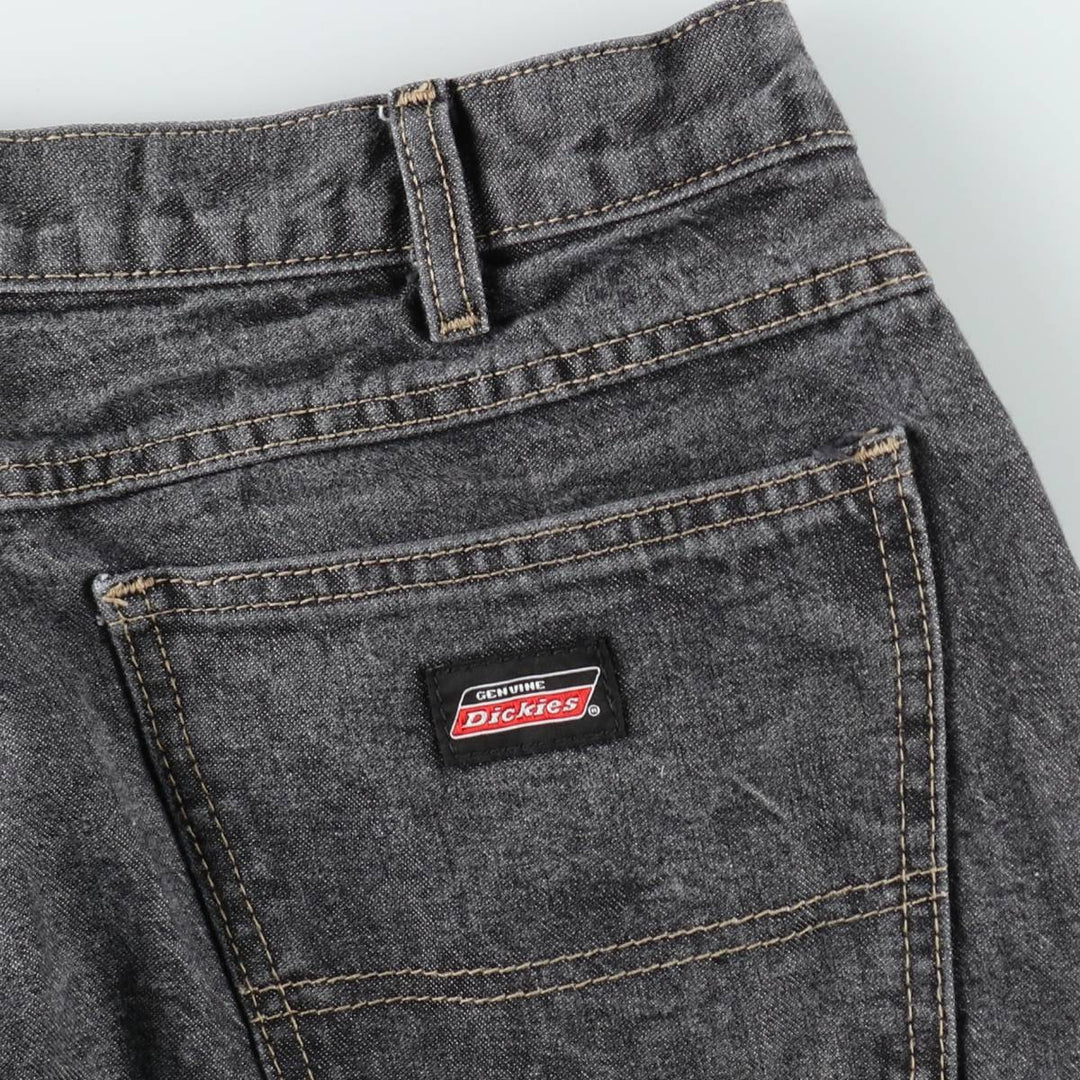 Dickies logo patch black denim shorts, men's size W33 (approx.). cotton black type Vintage Second Hand
