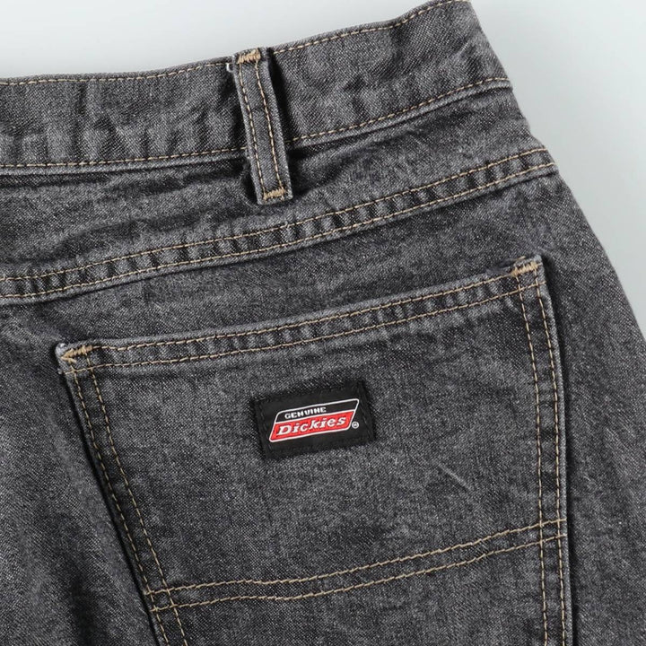 Dickies logo patch black denim shorts, men's size W33 (approx.). cotton black type Vintage Second Hand