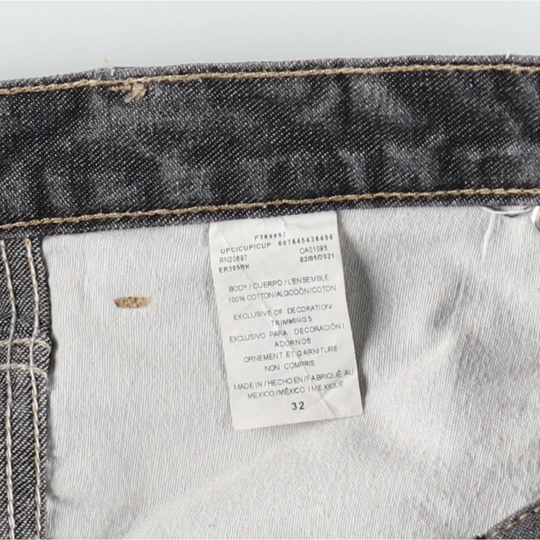 Dickies logo patch black denim shorts, men's size W33 (approx.). cotton black type Vintage Second Hand