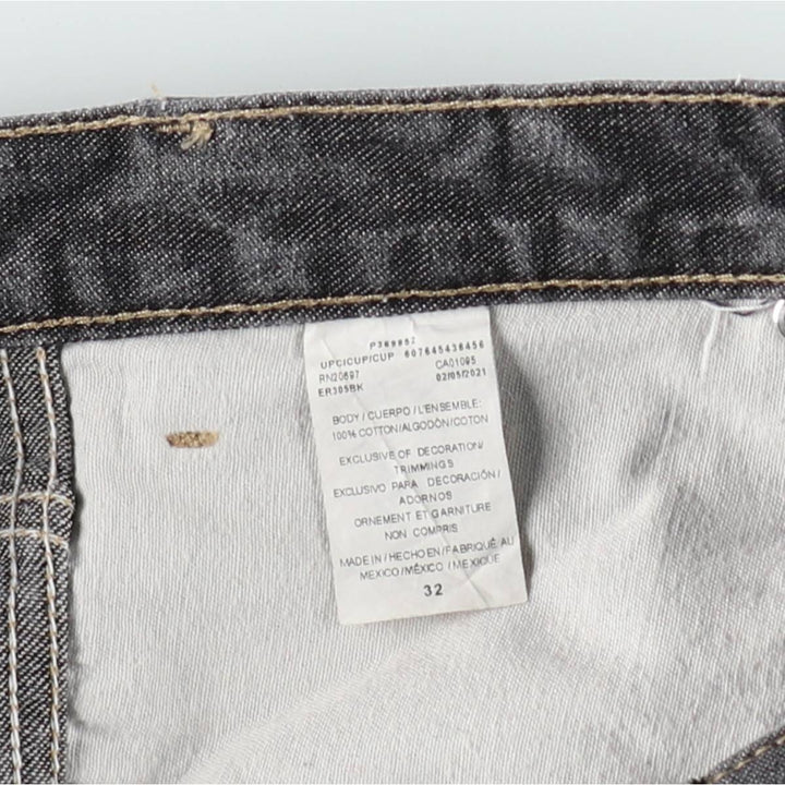 Dickies logo patch black denim shorts, men's size W33 (approx.). cotton black type Vintage Second Hand
