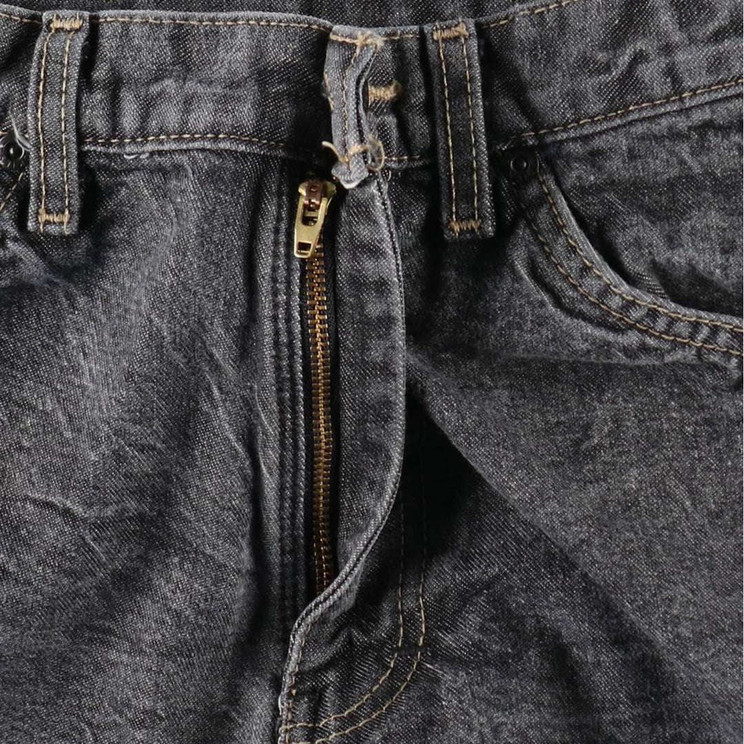 Dickies logo patch black denim shorts, men's size W33 (approx.). cotton black type Vintage Second Hand