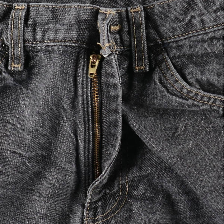 Dickies logo patch black denim shorts, men's size W33 (approx.). cotton black type Vintage Second Hand