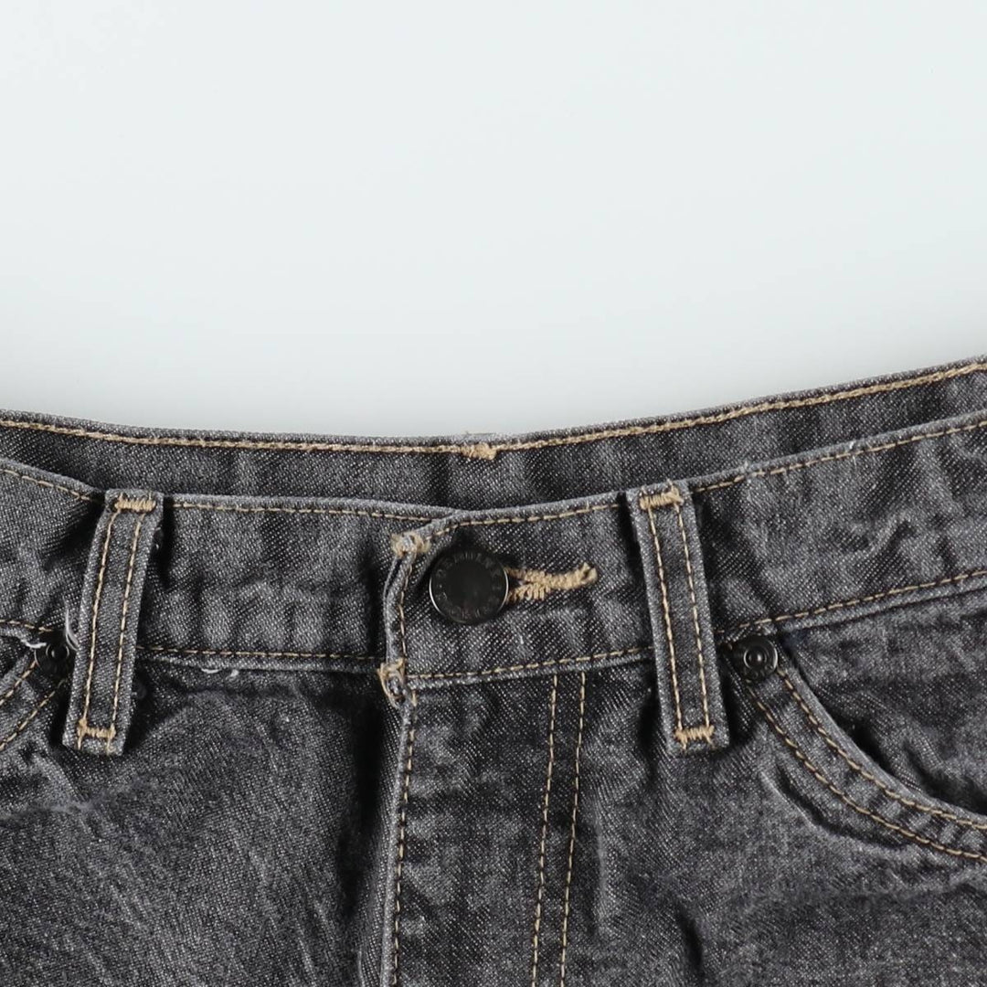 Dickies logo patch black denim shorts, men's size W33 (approx.). cotton black type Vintage Second Hand