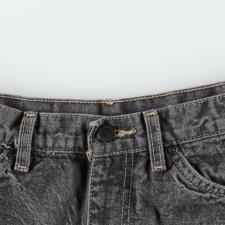 Dickies logo patch black denim shorts, men's size W33 (approx.). cotton black type Vintage Second Hand