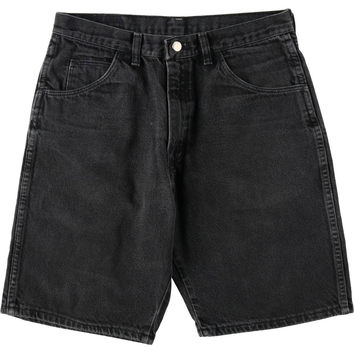 80s-90'S Wrangler Black Denim Shorts, Made in USA, Men's Size W32 (approx.), Vintage cotton black type Vintage Second Hand