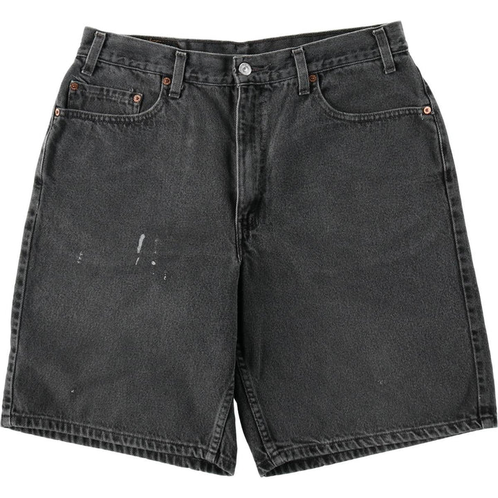 Levi's 550 Black Denim Shorts, Men's Size W34 (approx.), Vintage unclear black type Vintage Second Hand