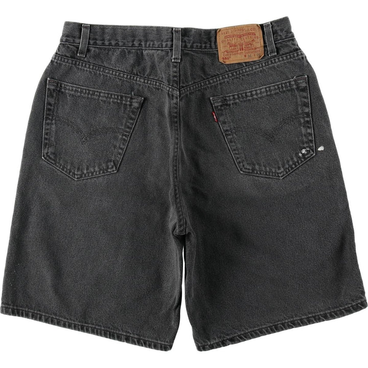 Levi's 550 Black Denim Shorts, Men's Size W34 (approx.), Vintage unclear black type Vintage Second Hand