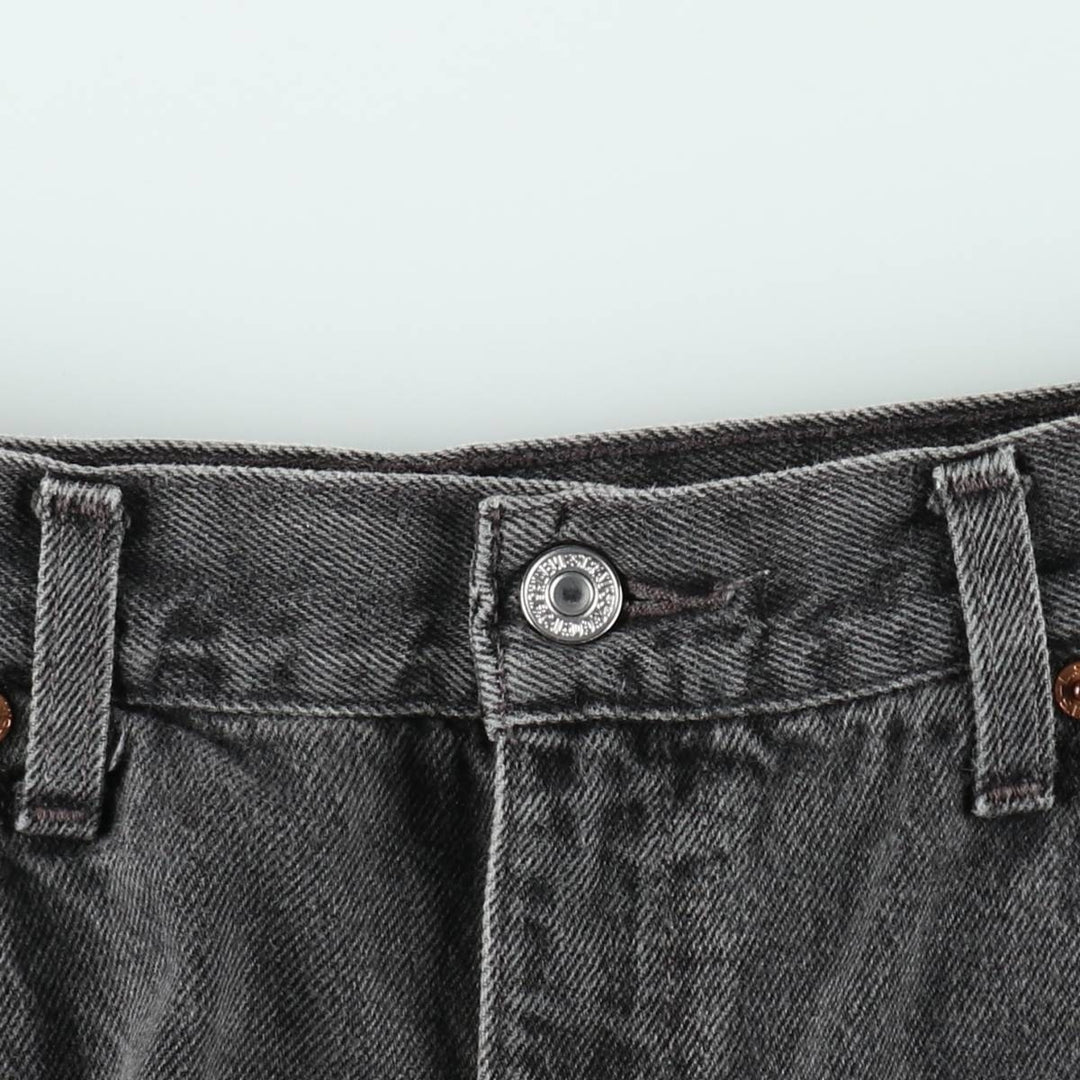 Levi's 550 Black Denim Shorts, Men's Size W34 (approx.), Vintage unclear black type Vintage Second Hand