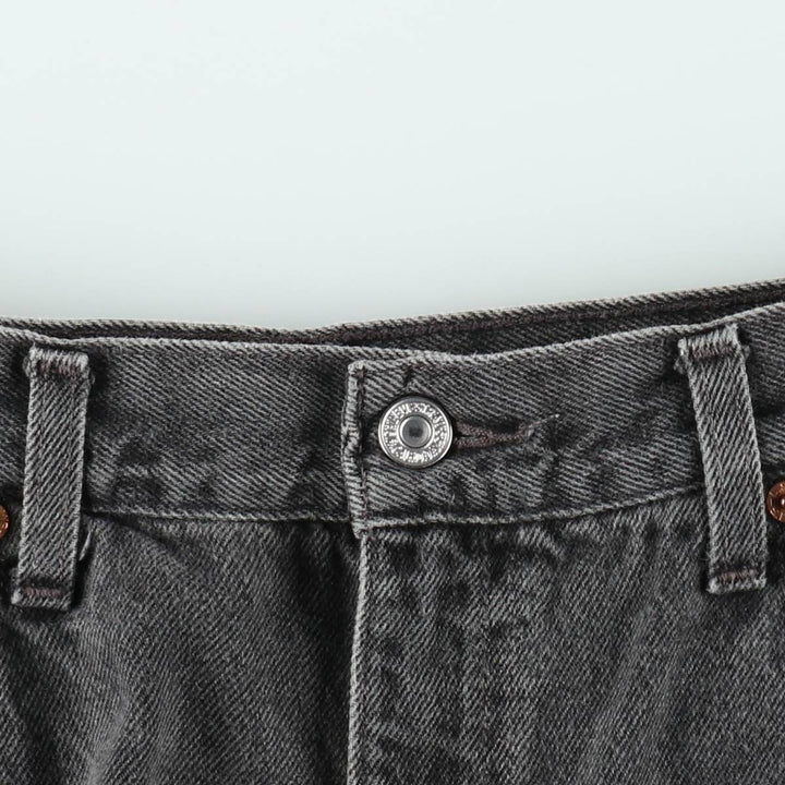 Levi's 550 Black Denim Shorts, Men's Size W34 (approx.), Vintage unclear black type Vintage Second Hand