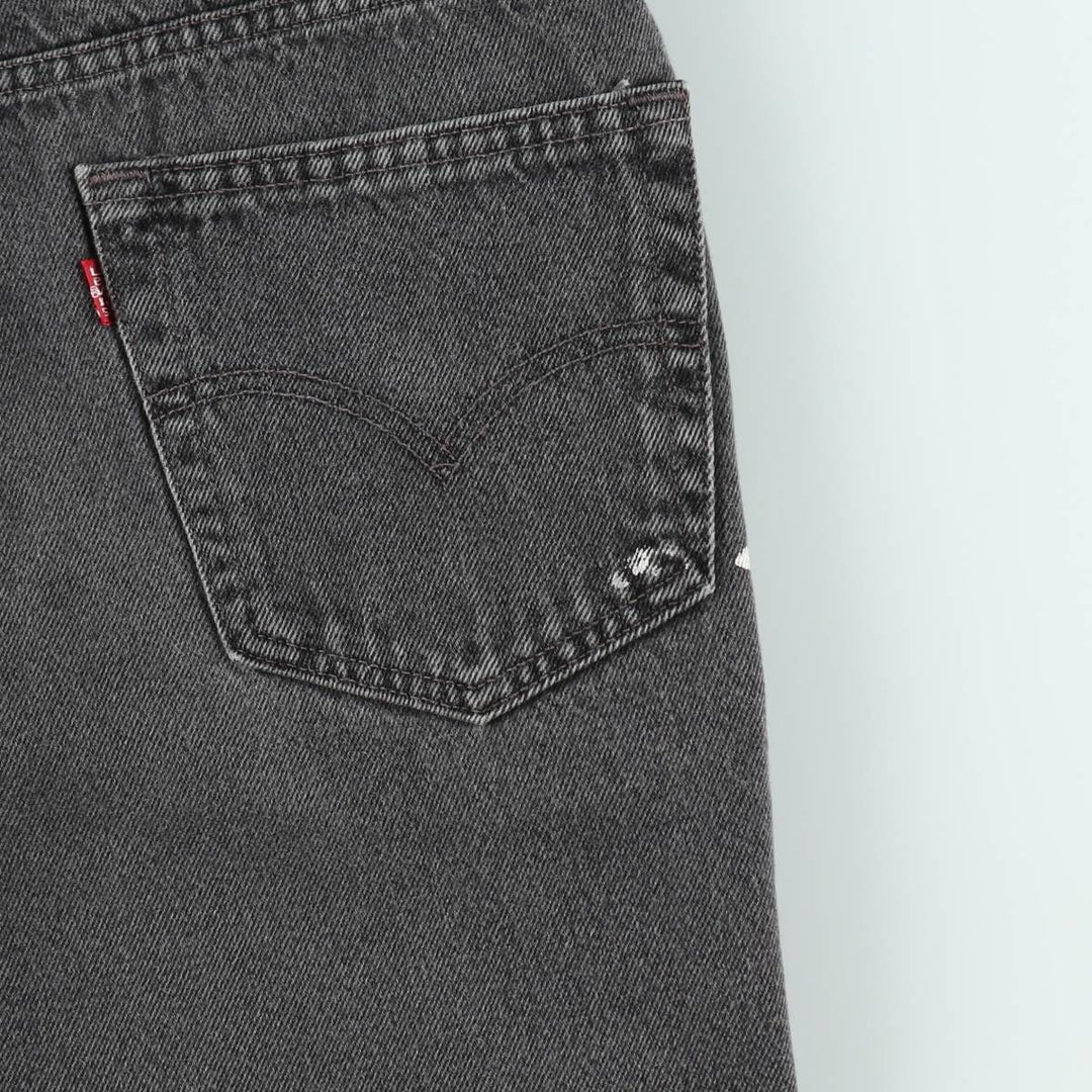 Levi's 550 Black Denim Shorts, Men's Size W34 (approx.), Vintage unclear black type Vintage Second Hand