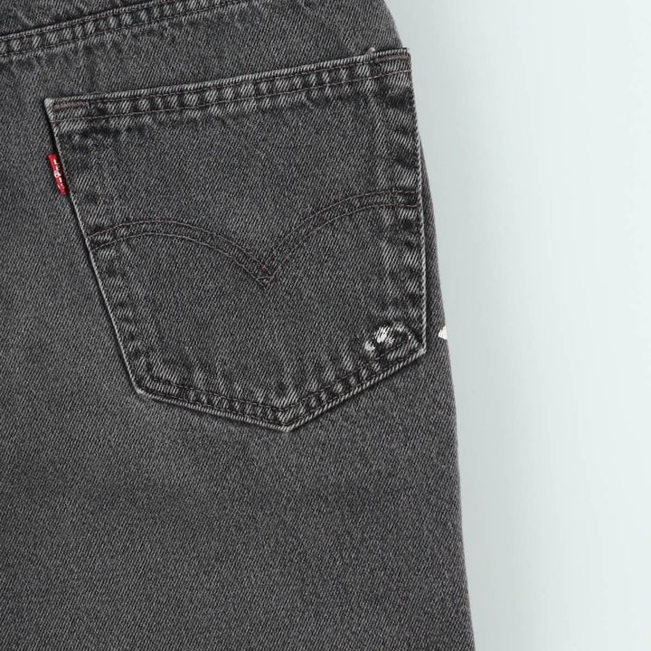 Levi's 550 Black Denim Shorts, Men's Size W34 (approx.), Vintage unclear black type Vintage Second Hand