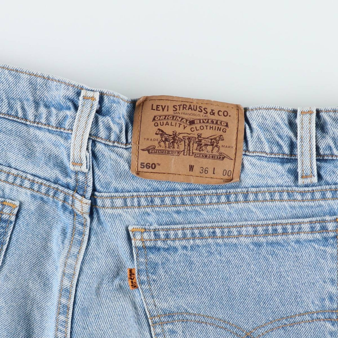 90'S Levi's 35560-1714 Orange Tab Denim Shorts, Half Pants, Made in USA, Men's W36 (approx.), Vintage cotton blue type Vintage Second Hand