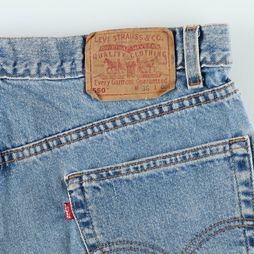 90'S Levi's 550 Relaxed Fit Denim Shorts, Made in USA, Men's W35 (approx.), Vintage. cotton blue type Vintage Second Hand