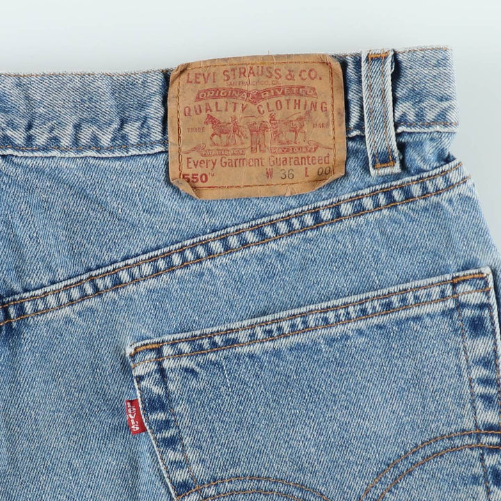 90'S Levi's 550 Relaxed Fit Denim Shorts, Made in USA, Men's W35 (approx.), Vintage. cotton blue type Vintage Second Hand