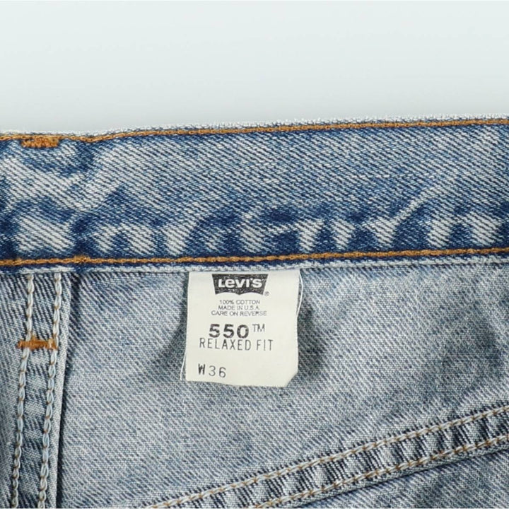90'S Levi's 550 Relaxed Fit Denim Shorts, Made in USA, Men's W35 (approx.), Vintage. cotton blue type Vintage Second Hand