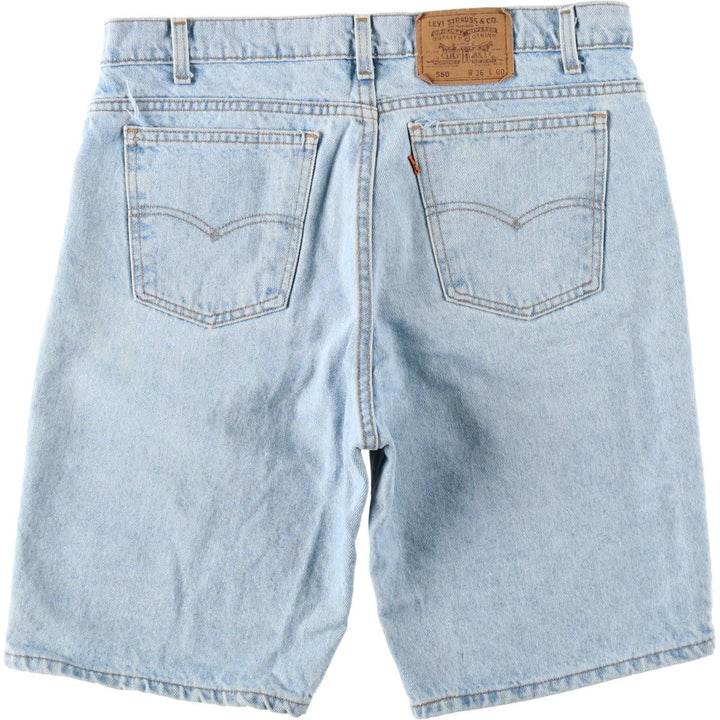 90'S Levi's 550 Orange Tab Denim Shorts, Half Pants, Made in USA, Men's W36 (approx.), Vintage cotton blue type Vintage Second Hand