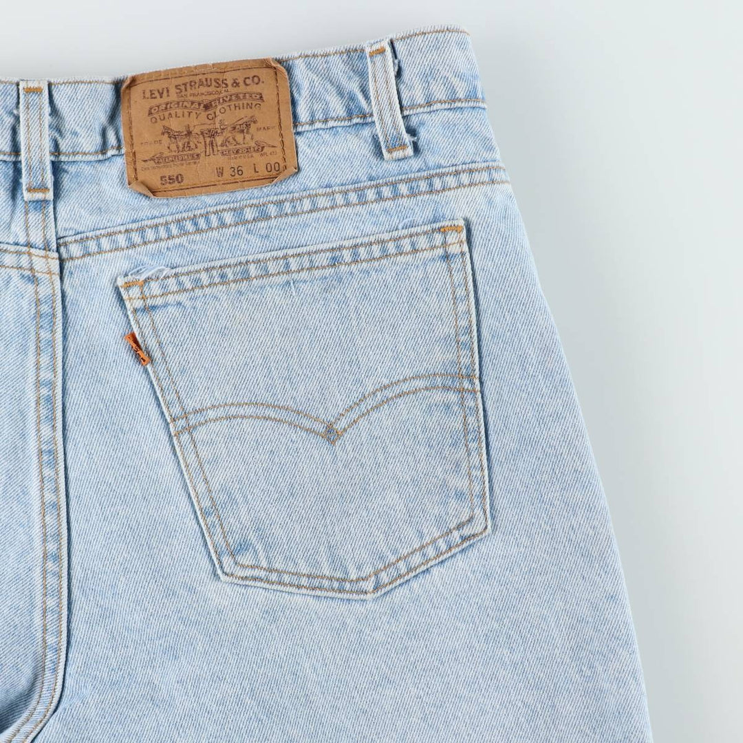 90'S Levi's 550 Orange Tab Denim Shorts, Half Pants, Made in USA, Men's W36 (approx.), Vintage cotton blue type Vintage Second Hand