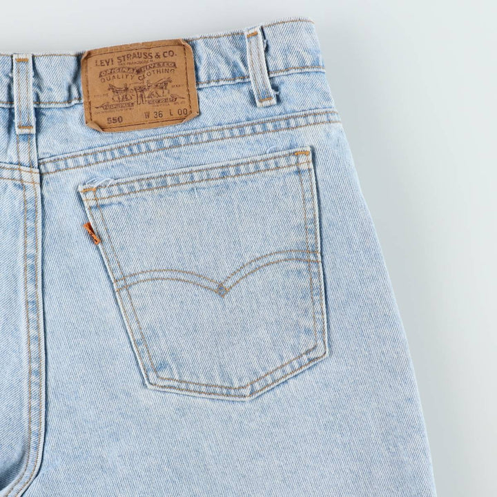 90'S Levi's 550 Orange Tab Denim Shorts, Half Pants, Made in USA, Men's W36 (approx.), Vintage cotton blue type Vintage Second Hand