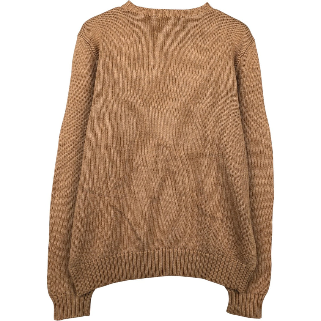 Ralph Lauren POLO by Ralph Lauren Cotton Knit Sweater Men's L size cotton walnut Vintage Second Hand