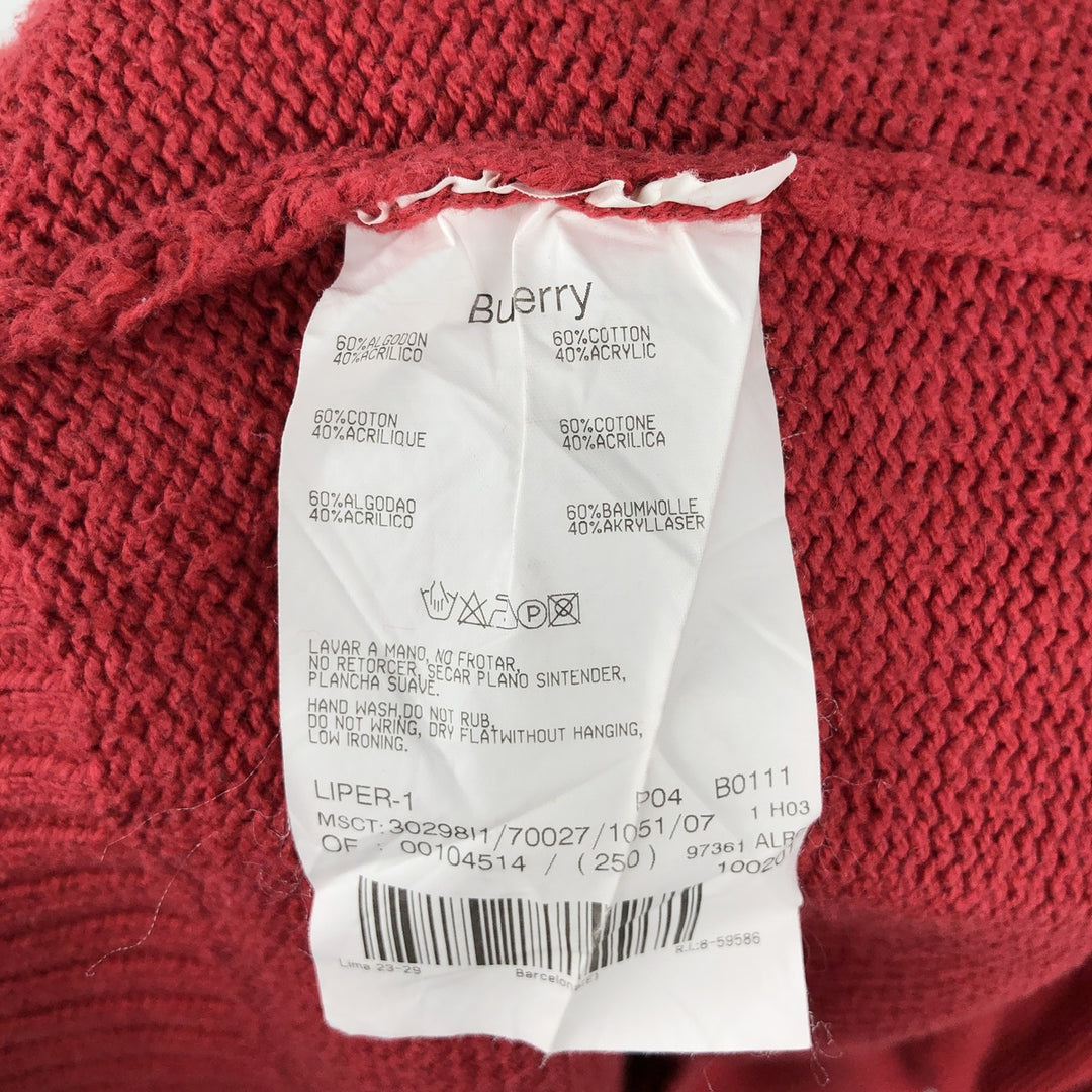 Burberry's mock neck cotton knit sweater, men's size XL. cotton pink type Vintage Second Hand