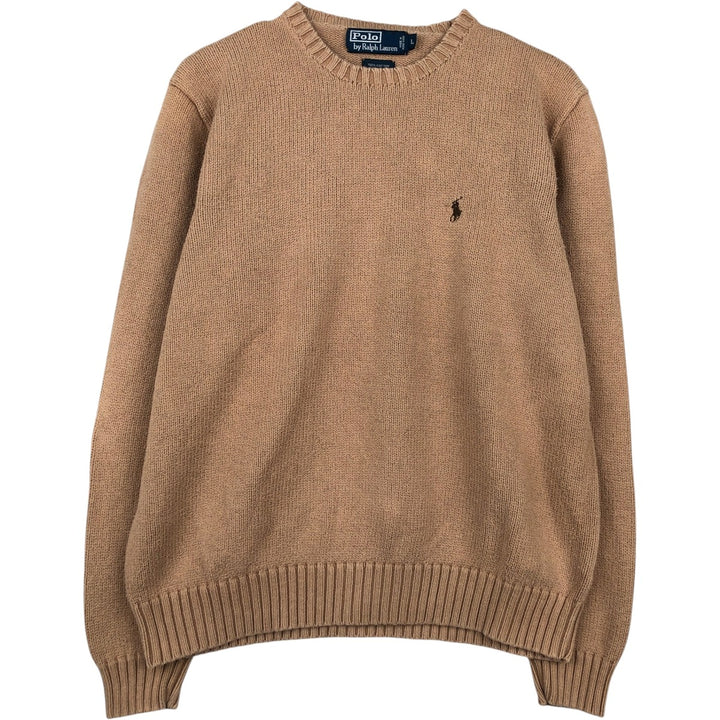 Ralph Lauren POLO by Ralph Lauren Cotton Knit Sweater Men's L size cotton walnut Vintage Second Hand