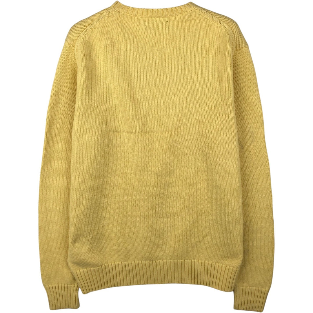 Ralph Lauren POLO RALPH LAUREN cotton knit sweater, men's size M cotton yellow type Vintage Second Hand