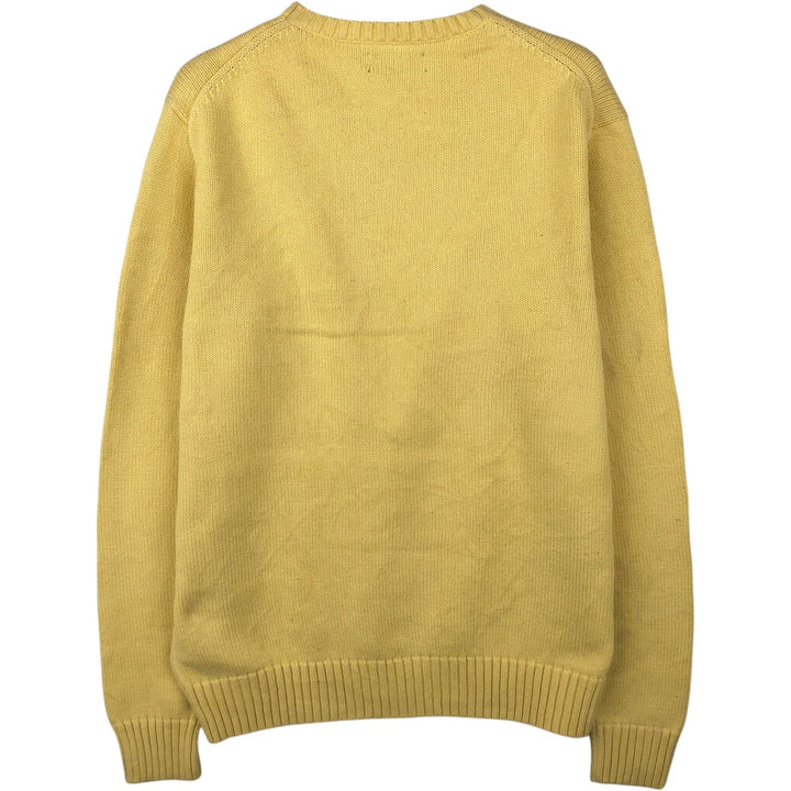 Ralph Lauren POLO RALPH LAUREN cotton knit sweater, men's size M cotton yellow type Vintage Second Hand