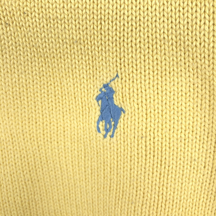 Ralph Lauren POLO RALPH LAUREN cotton knit sweater, men's size M cotton yellow type Vintage Second Hand