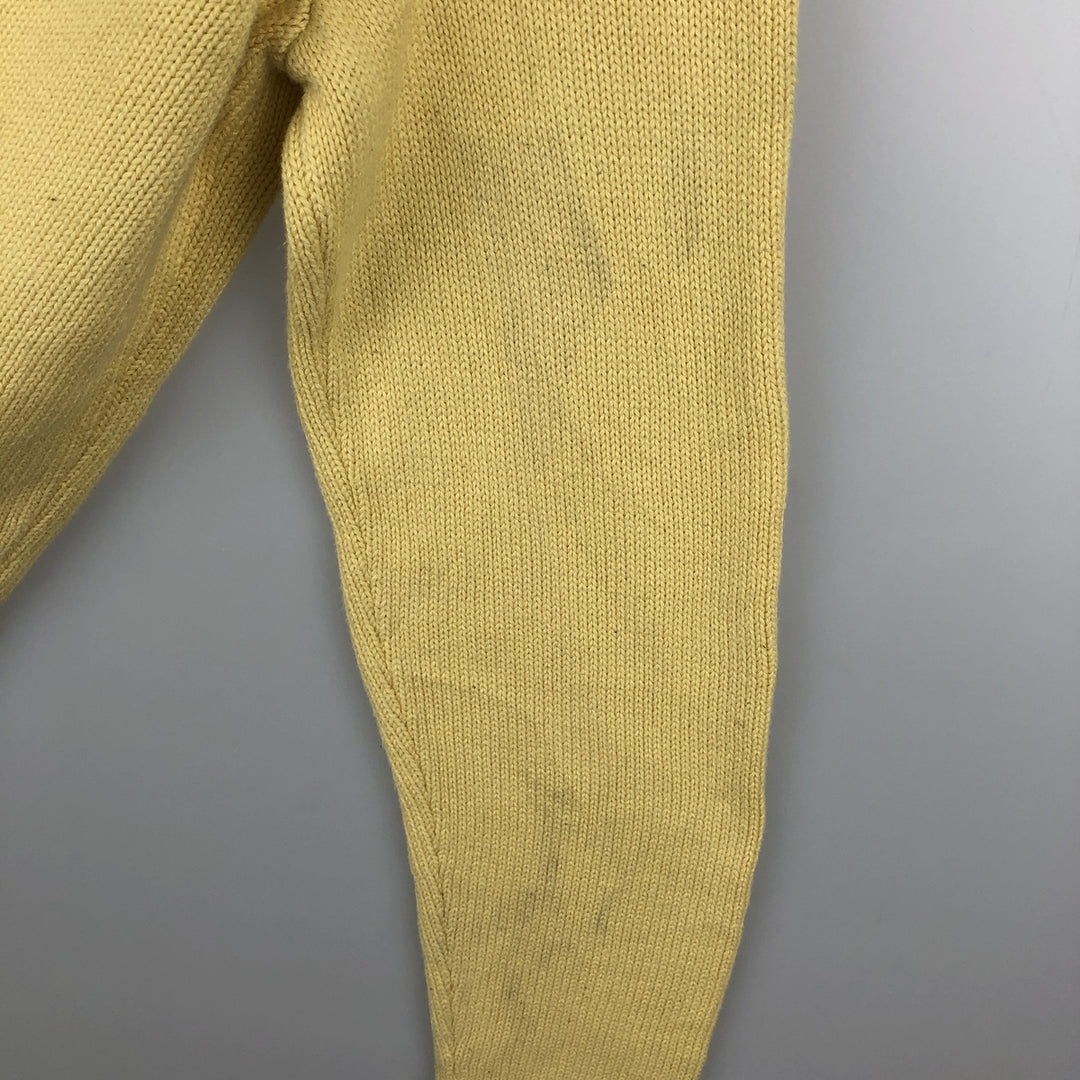 Ralph Lauren POLO RALPH LAUREN cotton knit sweater, men's size M cotton yellow type Vintage Second Hand