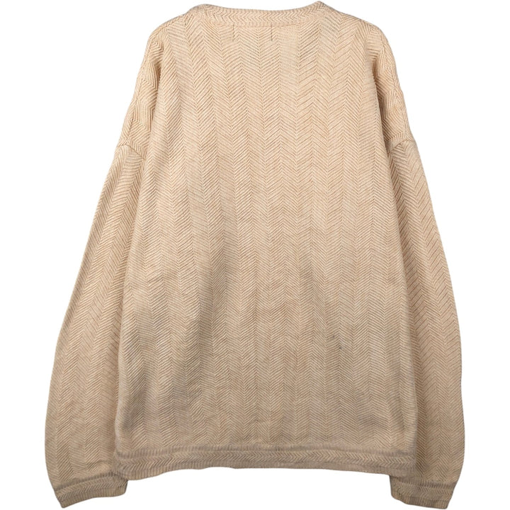 Ralph Lauren CHAPS Herringbone Cotton Knit Sweater Men's XL cotton Beige type Vintage Second Hand