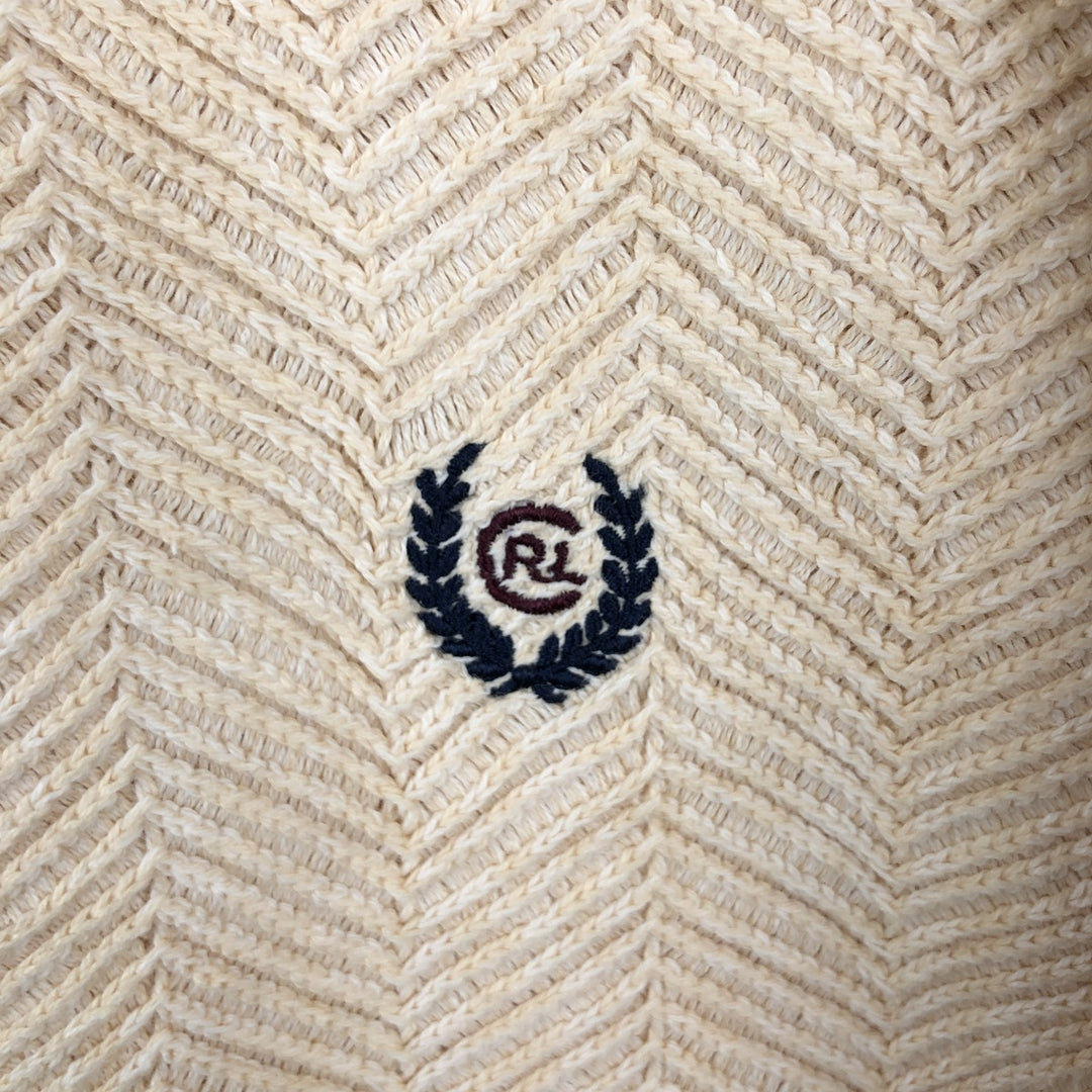 Ralph Lauren CHAPS Herringbone Cotton Knit Sweater Men's XL cotton Beige type Vintage Second Hand