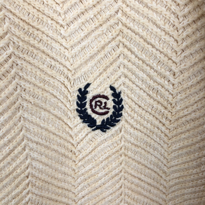 Ralph Lauren CHAPS Herringbone Cotton Knit Sweater Men's XL cotton Beige type Vintage Second Hand