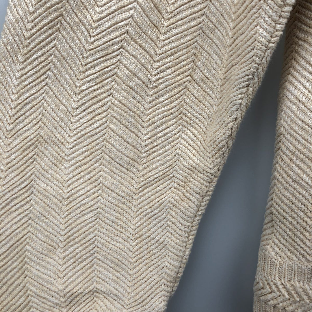 Ralph Lauren CHAPS Herringbone Cotton Knit Sweater Men's XL cotton Beige type Vintage Second Hand