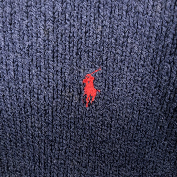 Ralph Lauren POLO by Ralph Lauren Cotton Knit Sweater Men's L size cotton navy blue type Vintage Second Hand