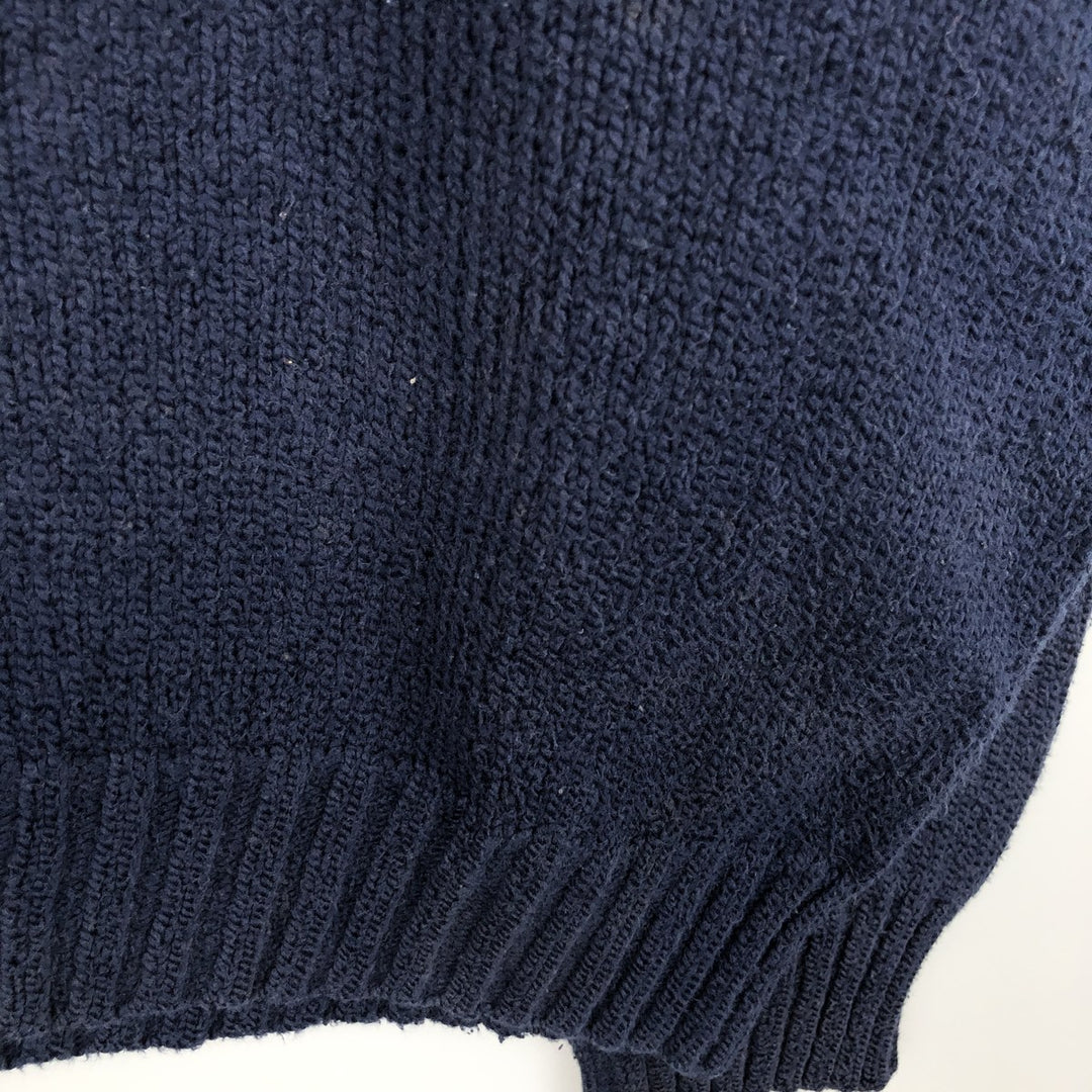Ralph Lauren POLO by Ralph Lauren Cotton Knit Sweater Men's L size cotton navy blue type Vintage Second Hand