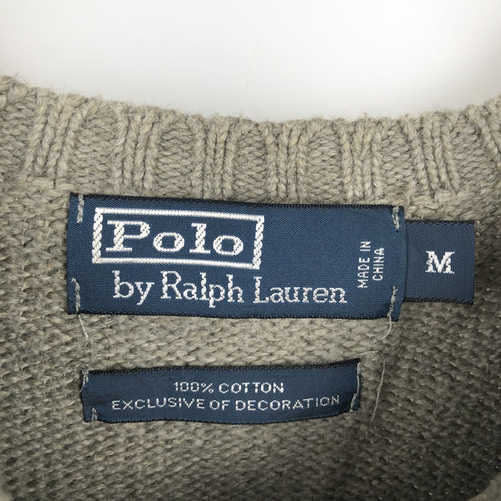 Ralph Lauren POLO by Ralph Lauren Cotton Knit Sweater Men's M Size cotton gray type Vintage Second Hand