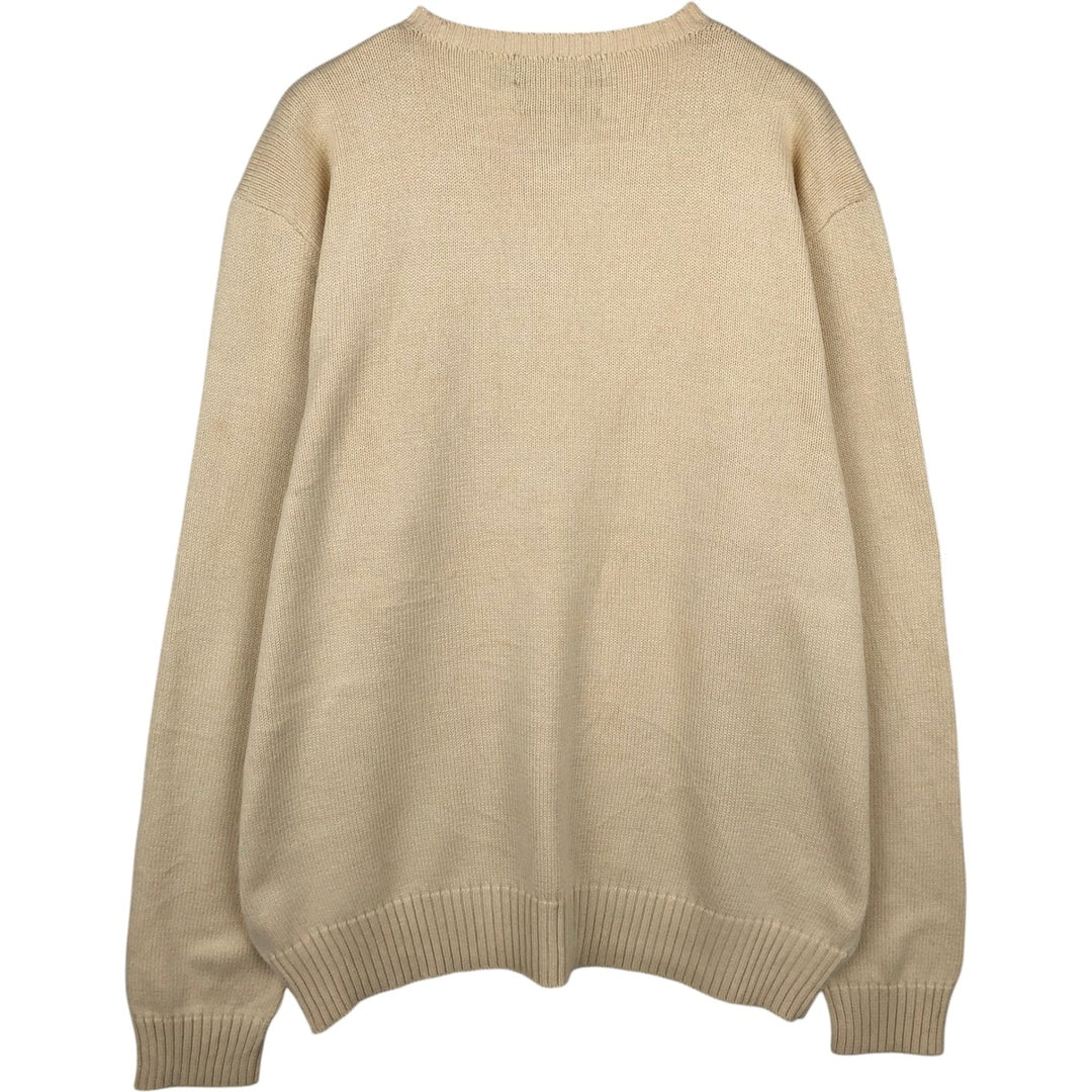 Ralph Lauren POLO by Ralph Lauren Cotton Knit Sweater Men's XL cotton ivory Vintage Second Hand